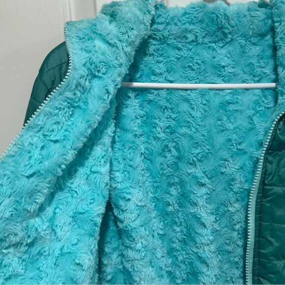 Eddie Bauer reversible puffer hooded jacket, youth girls Large size 14 - Picture 5 of 10